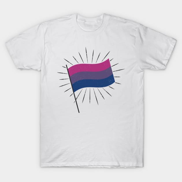 Retro Bi Pride Flag T-Shirt by lavenderhearts